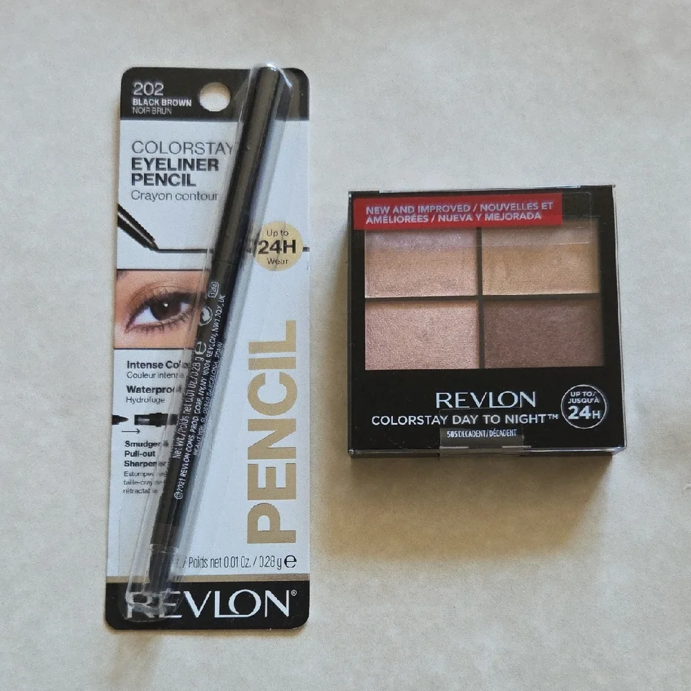 REVLON ColorStay Day to Night Eyeshadow Palette with Black Brown Eyeliner NEW